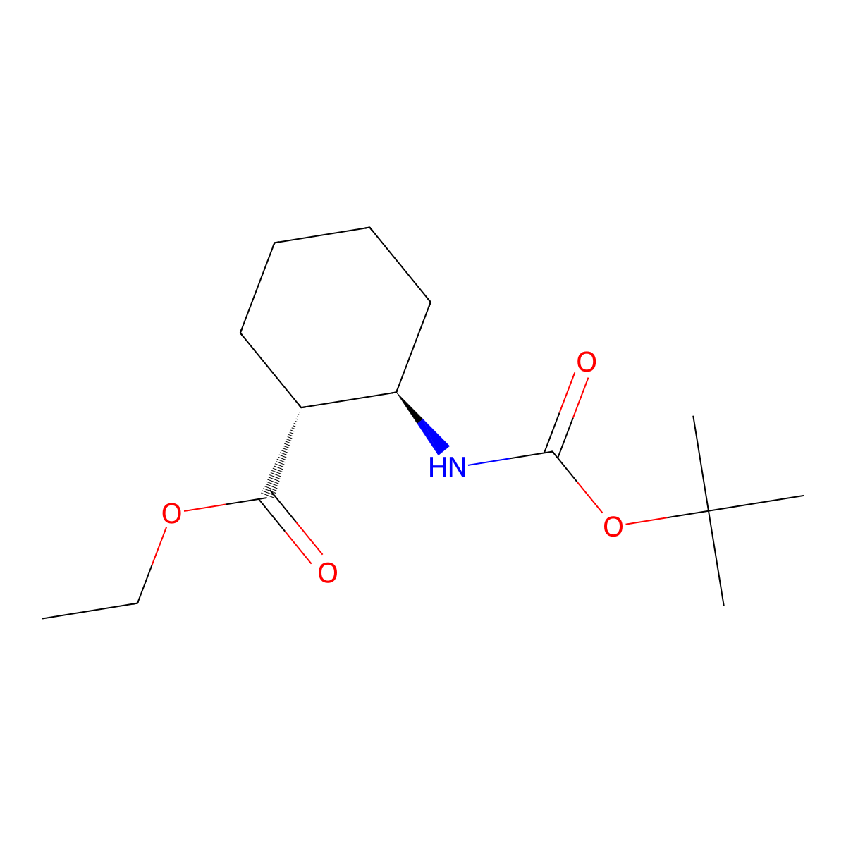 (1R,2R)-Ethyl 2-((tert-butoxycarbonyl)amino)cyclohexanecarboxylate molecular structure, CAS 2361926-29-4