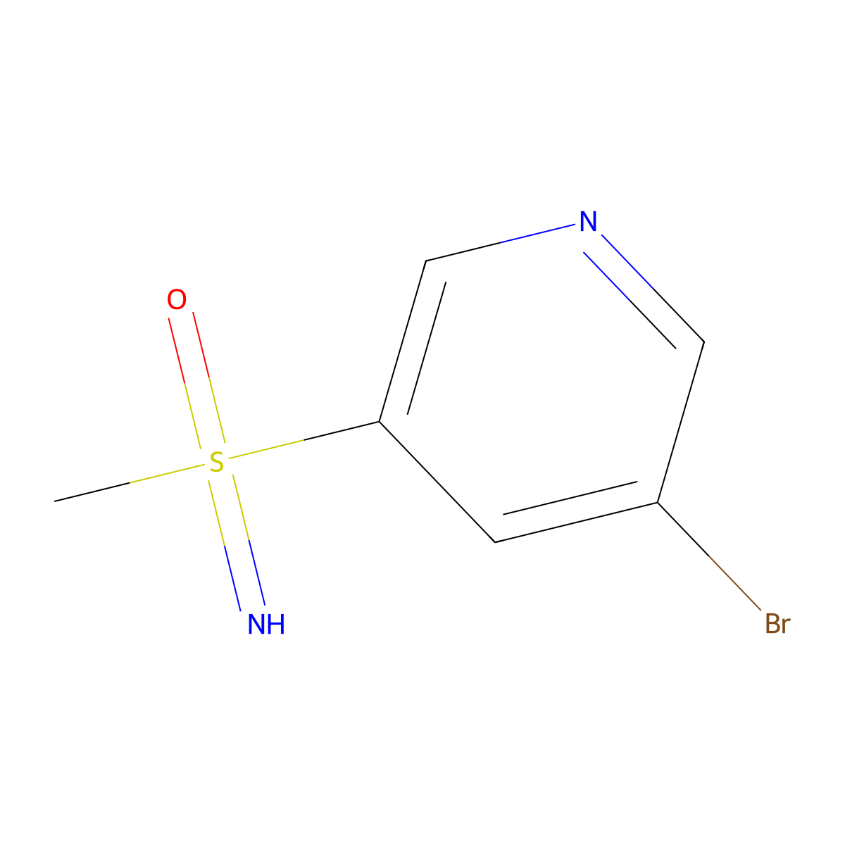 (5-Bromopyridin-3-yl)(imino)(methyl)-l6-sulfanone molecular structure, CAS 2361936-19-6