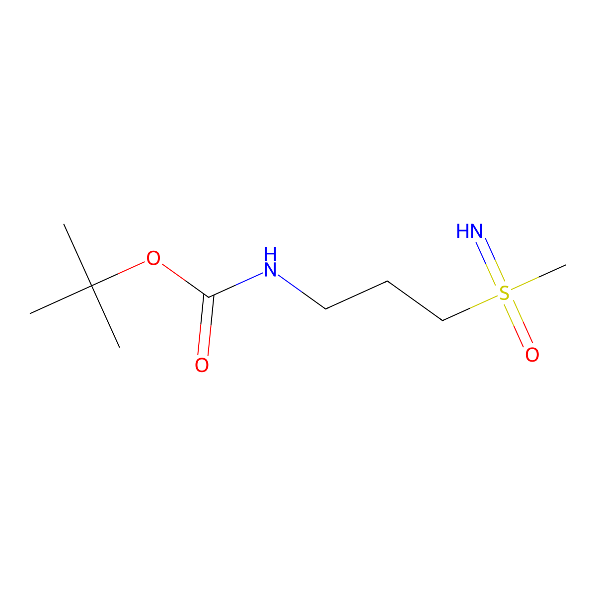 tert-butyl N-[3-(methylsulfonimidoyl)propyl]carbamate molecular structure, CAS 2361938-17-0