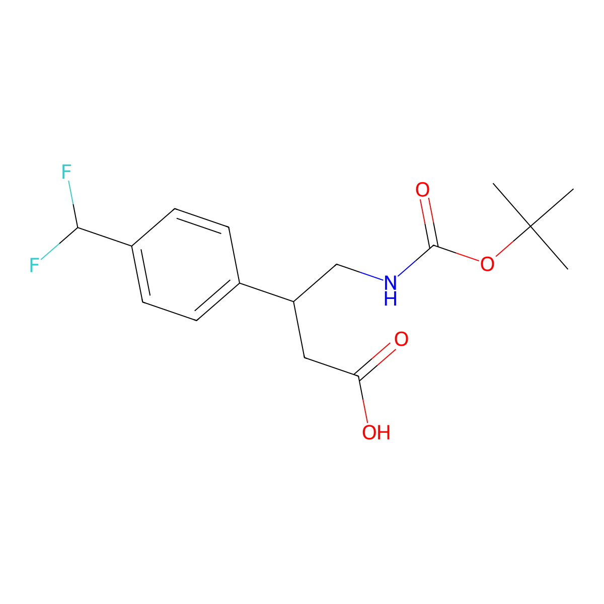 4-{[(Tert-butoxy)carbonyl]amino}-3-[4-(difluoromethyl)phenyl]butanoic acid molecular structure, CAS 2361942-06-3
