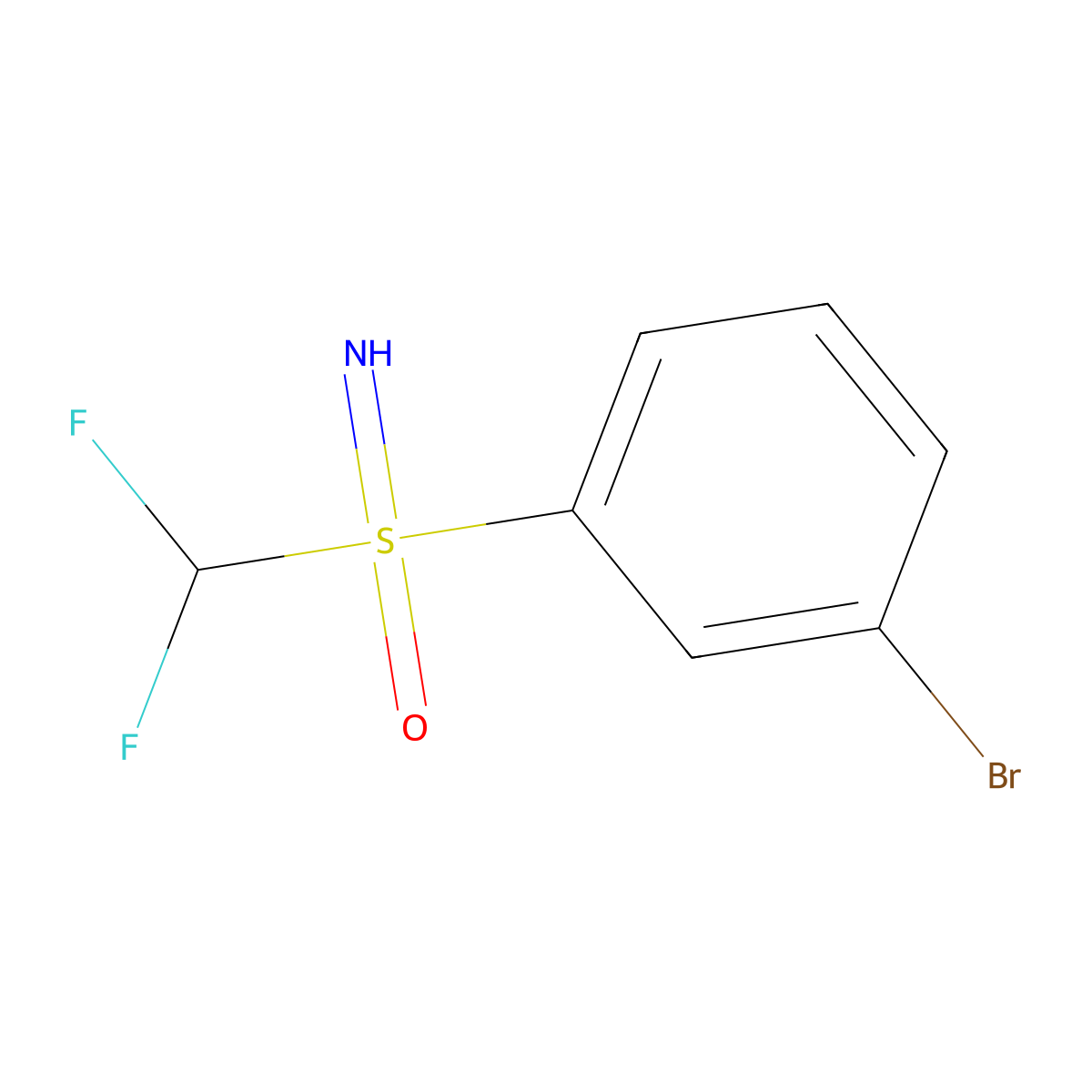 (3-Bromophenyl)(difluoromethyl)(imino)-l6-sulfanone molecular structure, CAS 2361952-20-5