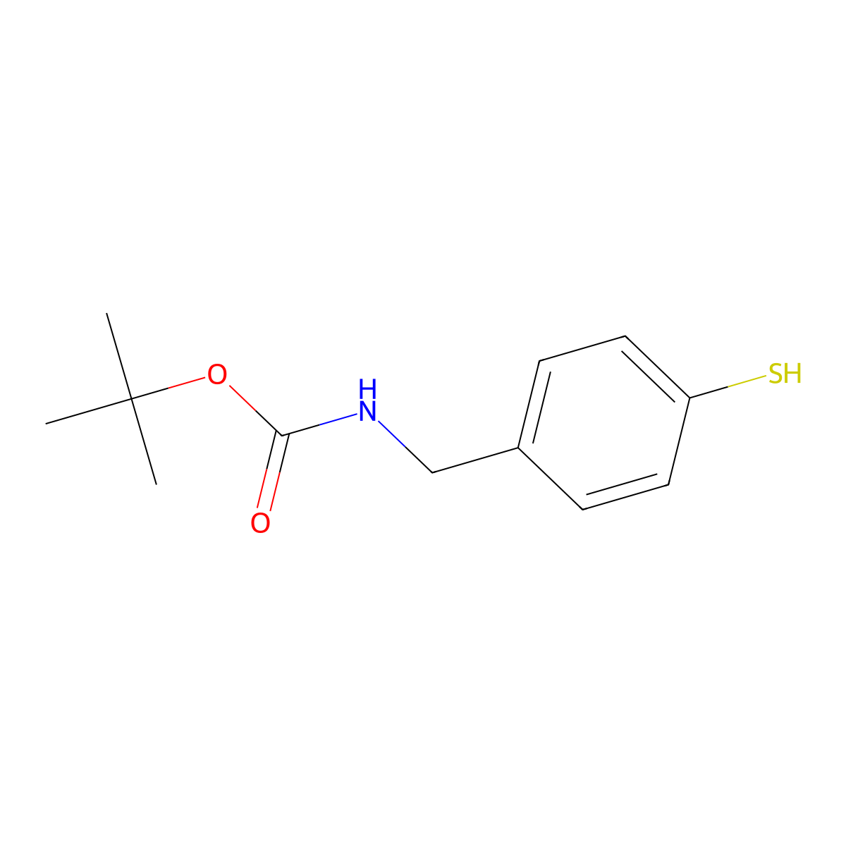 tert-butyl N-[(4-sulfanylphenyl)methyl]carbamate molecular structure, CAS 2361959-63-7