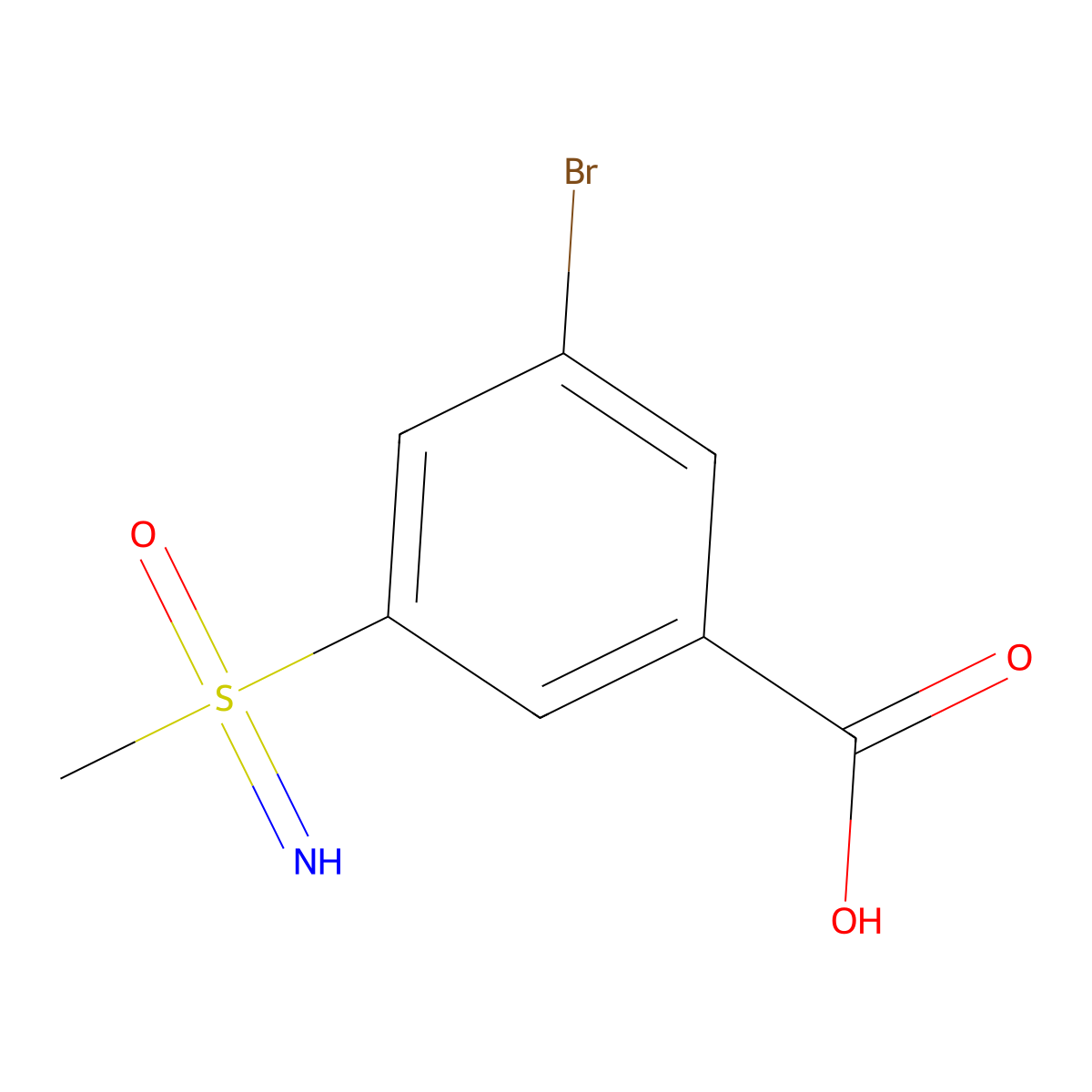 3-Bromo-5-[imino(methyl)oxo-lambda6-sulfanyl]benzoic acid molecular structure, CAS 2361974-14-1