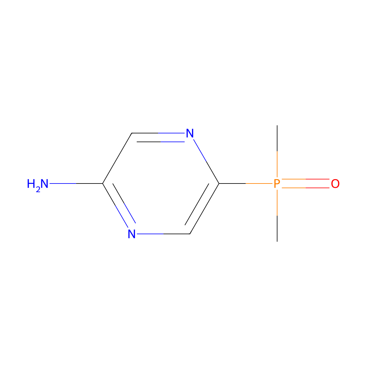 (5-Aminopyrazin-2-yl)dimethylphosphine oxide molecular structure, CAS 2361977-52-6