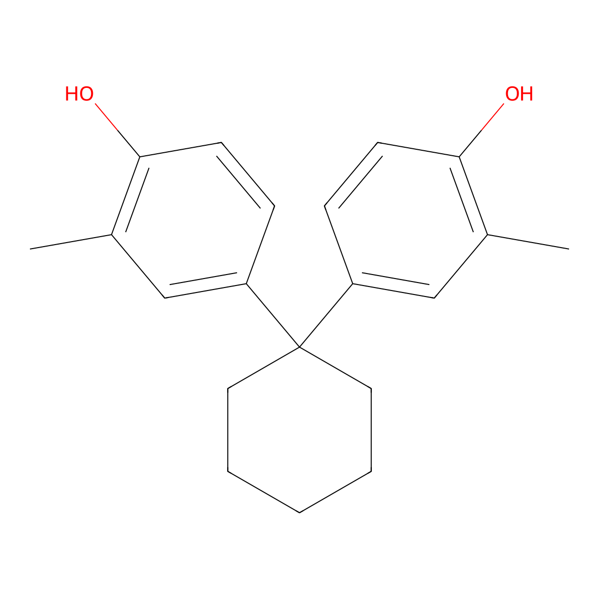 Phenol, 4,4'-cyclohexylidenebis[2-methyl- molecular structure, CAS 2362-14-3