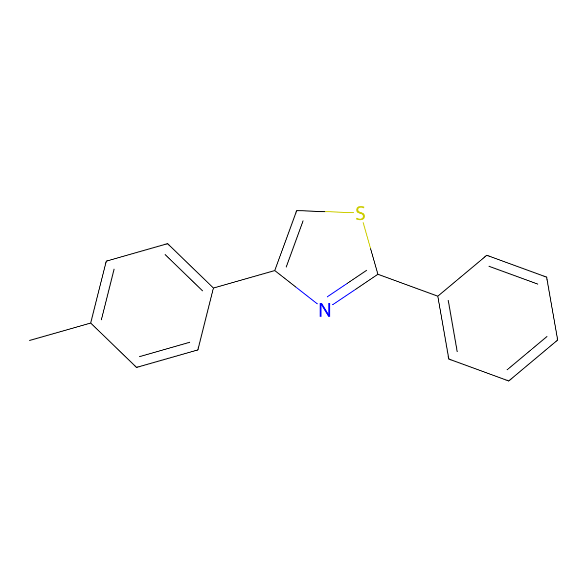 4-(4-Methylphenyl)-2-phenyl-1,3-thiazole molecular structure, CAS 2362-58-5