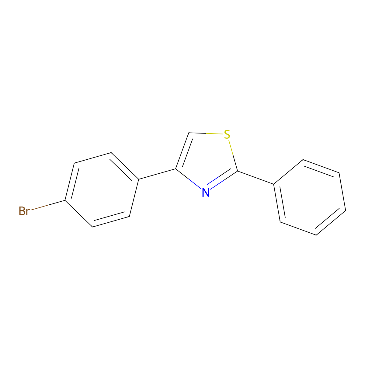 4-(4-Bromophenyl)-2-phenyl-1,3-thiazole molecular structure, CAS 2362-69-8