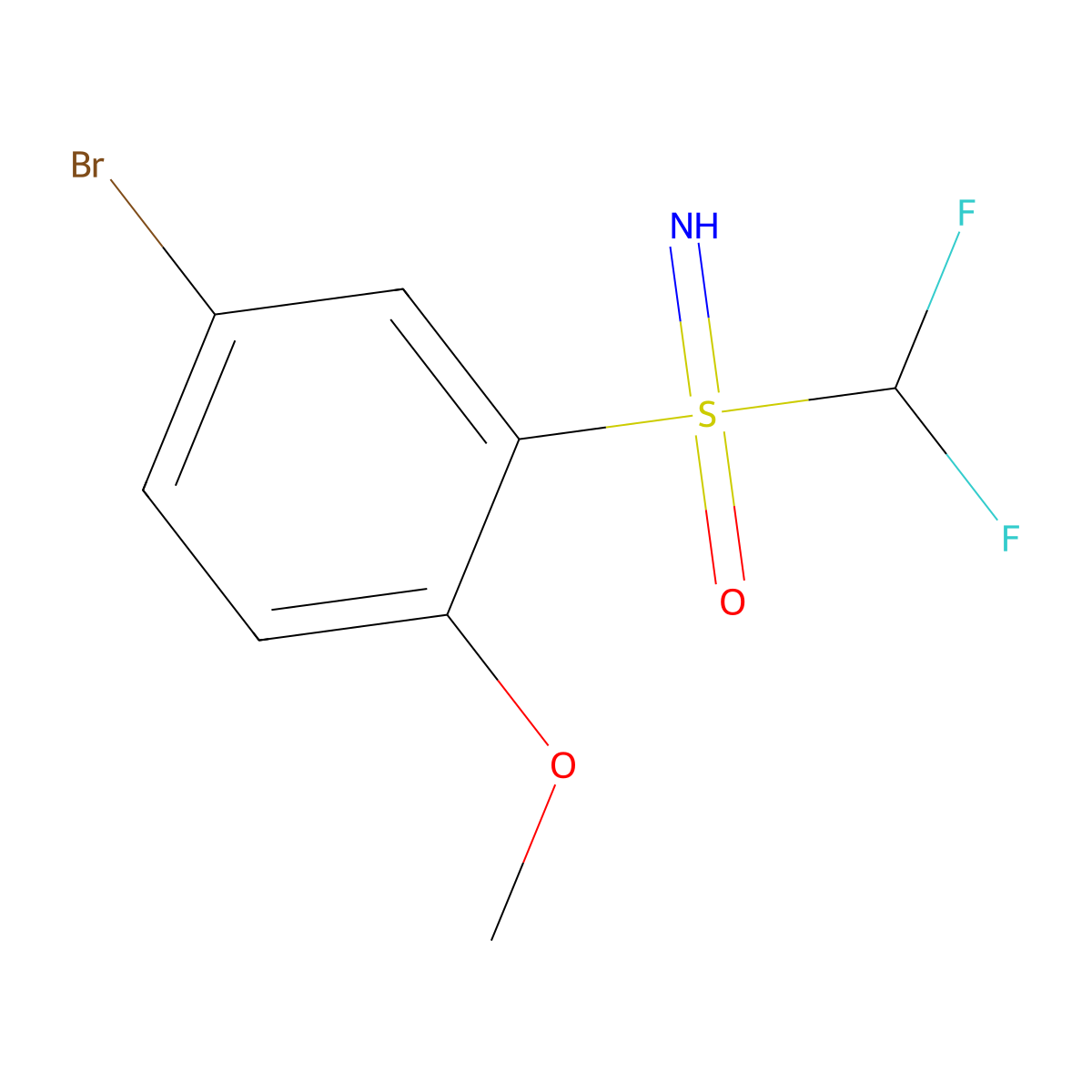(5-Bromo-2-methoxyphenyl)(difluoromethyl)imino-lambda6-sulfanone molecular structure, CAS 2362000-16-4