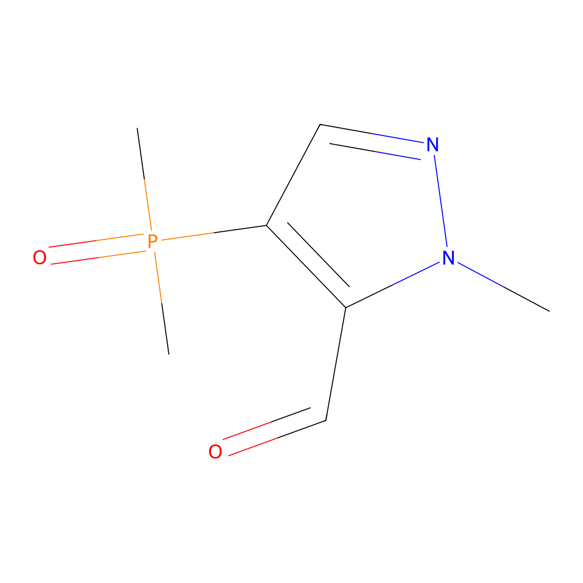 4-(Dimethylphosphoryl)-1-methyl-1h-pyrazole-5-carbaldehyde molecular structure, CAS 2362010-16-8