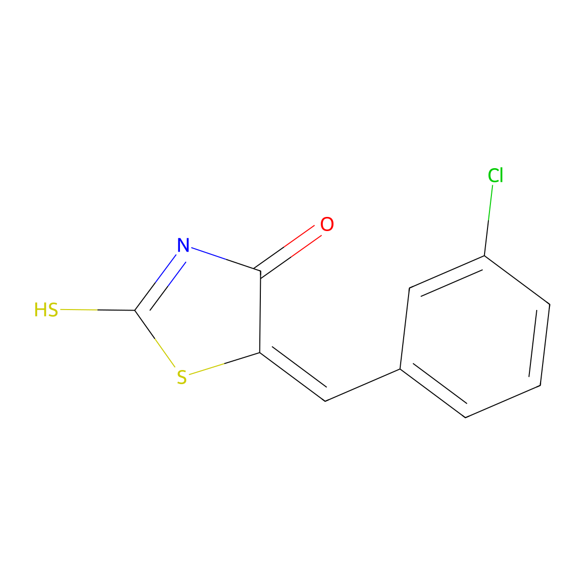 5-(3-Chloro-benzylidene)-2-thioxo-thiazolidin-4-one molecular structure, CAS 23622-20-0