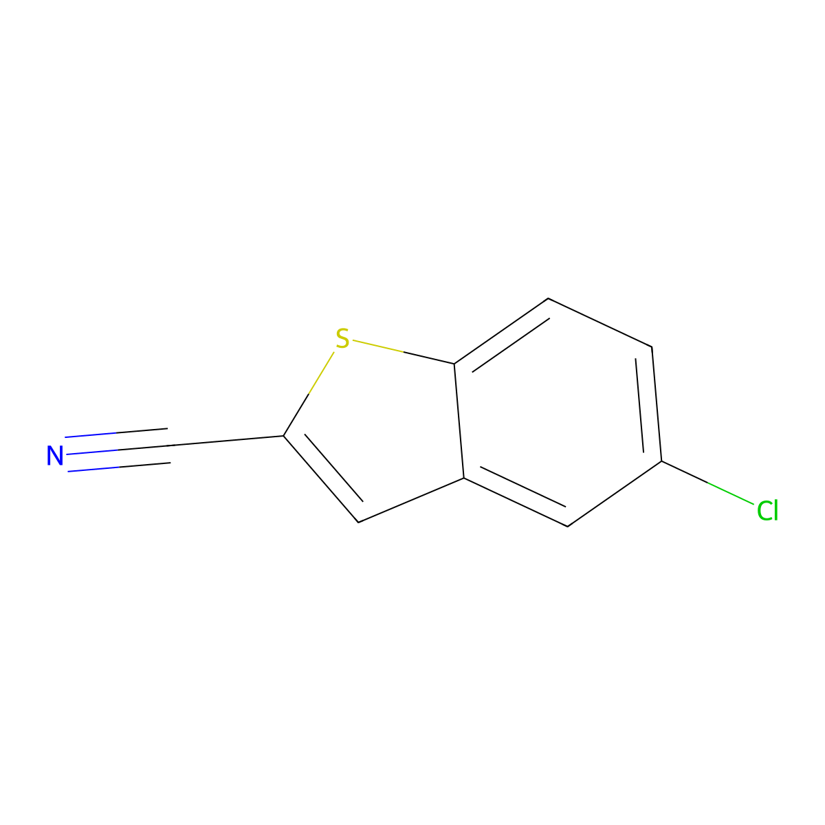 5-Chloro-1-benzothiophene-2-carbonitrile molecular structure, CAS 23622-24-4