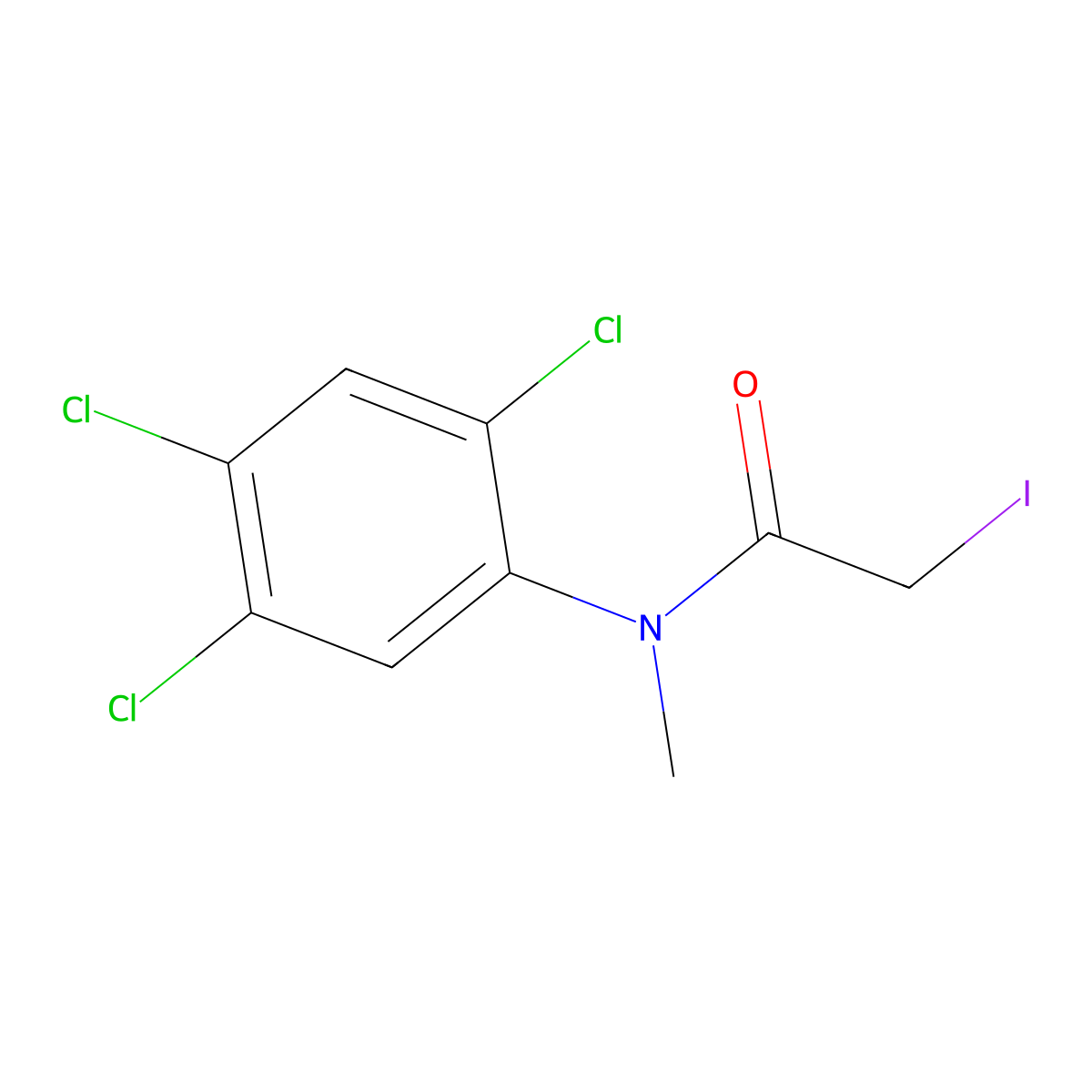 2-Iodo-N-methyl-N-(2,4,5-trichlorophenyl)acetamide molecular structure, CAS 23627-14-7