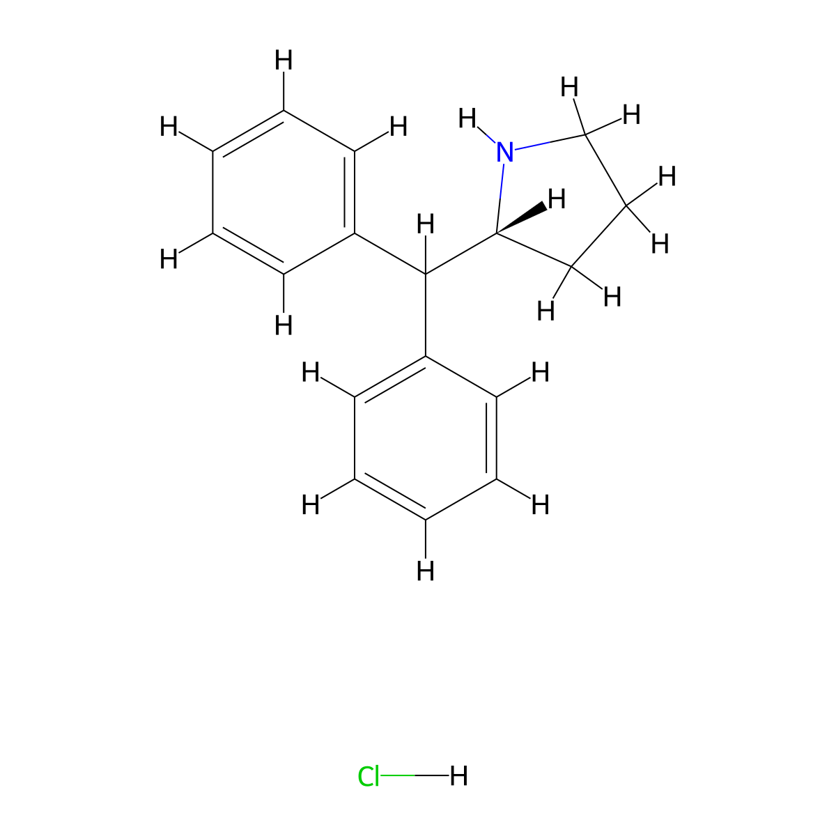 (R)-2-Benzhydrylpyrrolidine hydrochloride molecular structure, CAS 23627-61-4