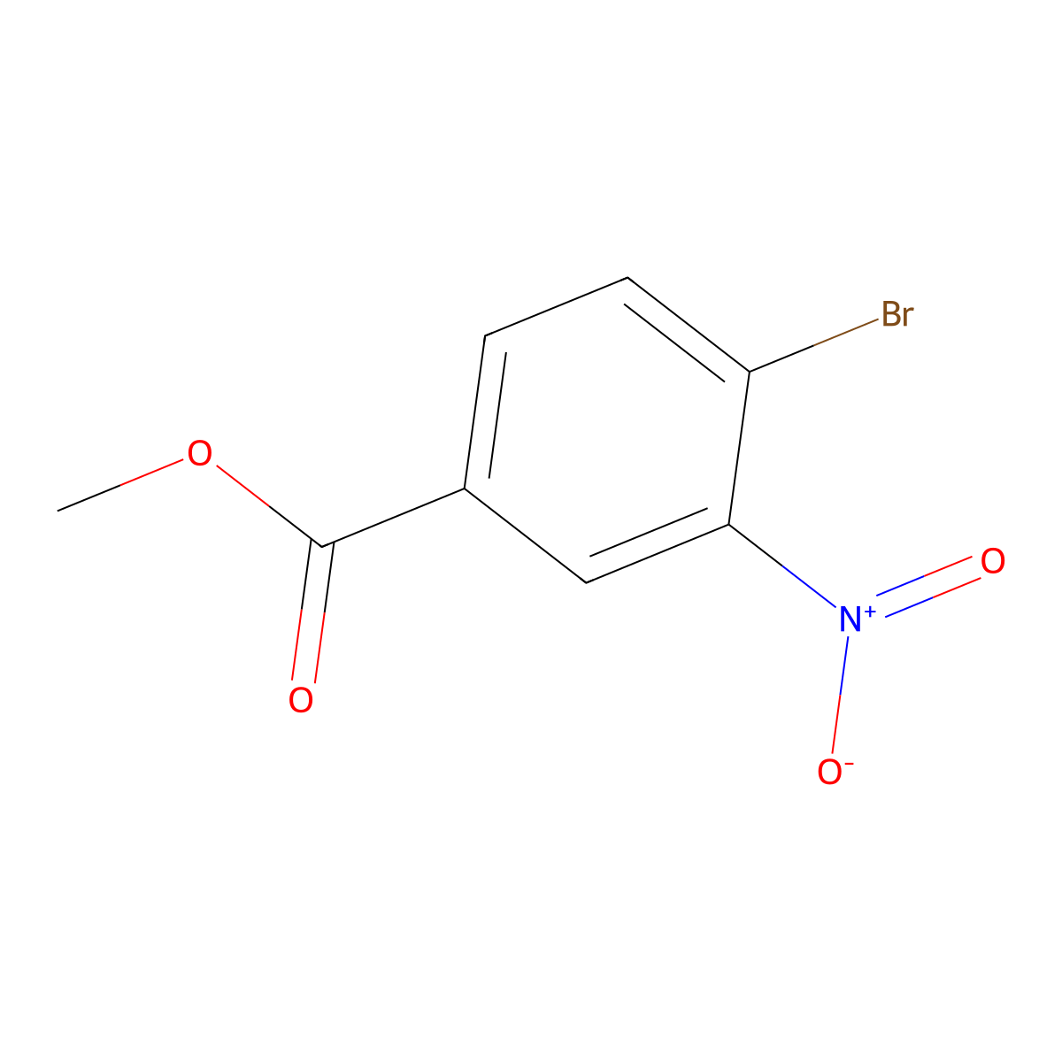 Methyl 4-bromo-3-nitrobenzoate molecular structure, CAS 2363-16-8