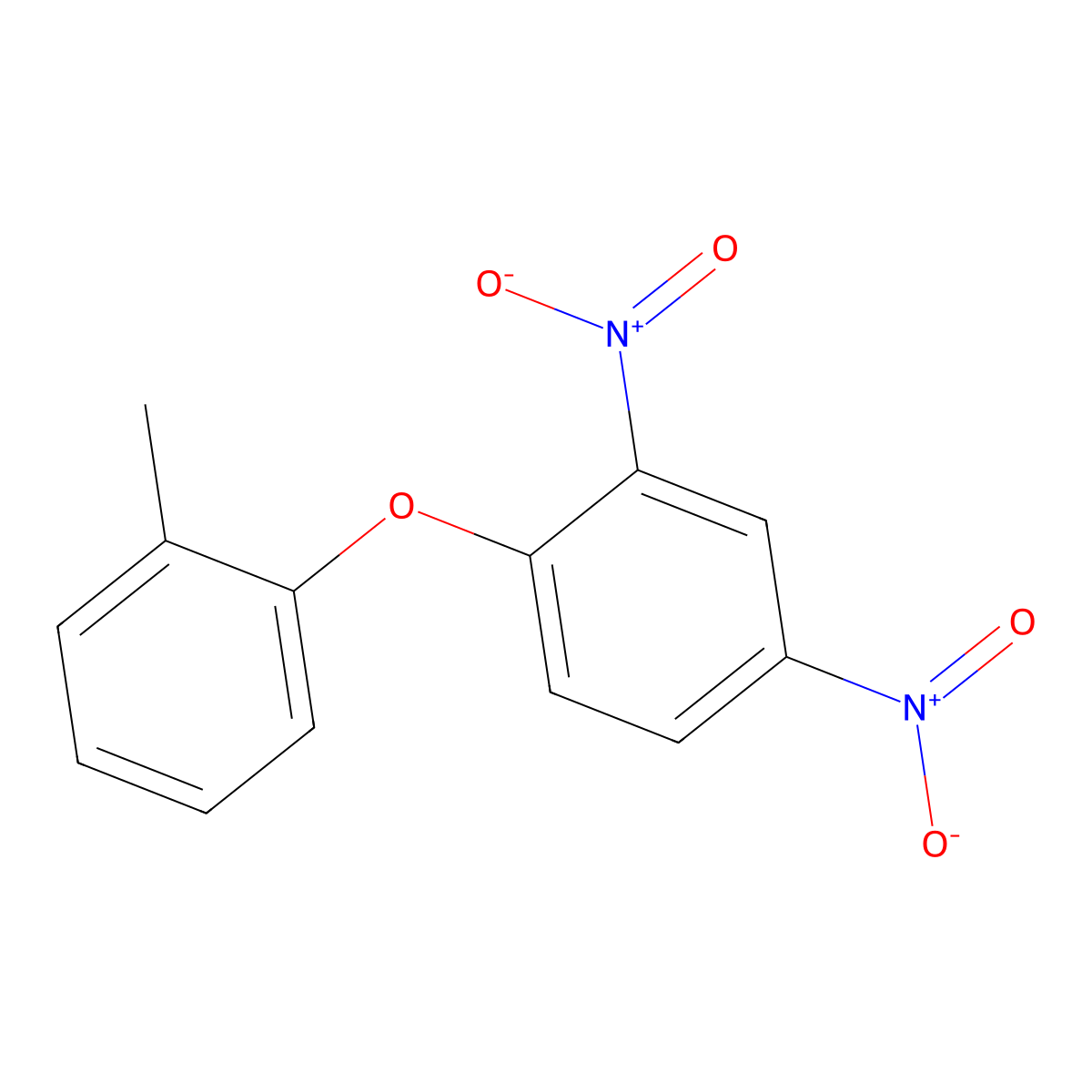 Benzene, 1-(2-methylphenoxy)-2,4-dinitro- molecular structure, CAS 2363-26-0