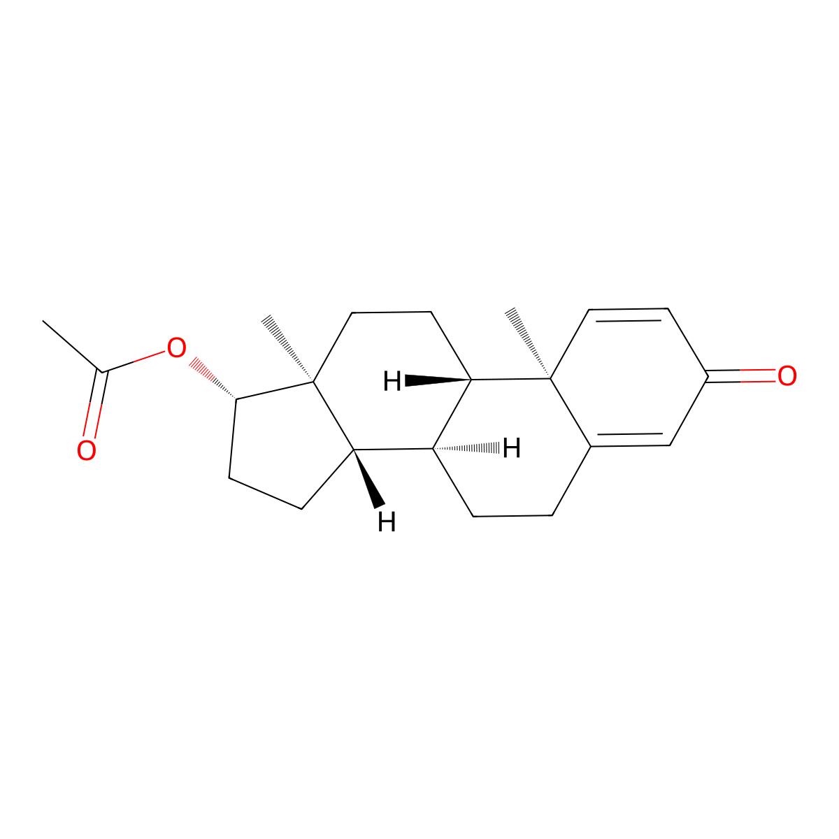 Boldenone acetate molecular structure, CAS 2363-59-9