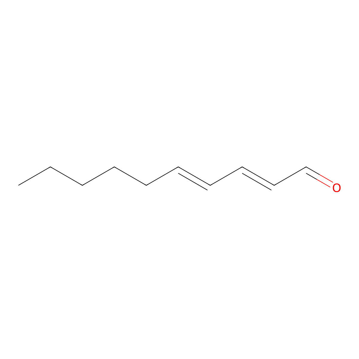 2,4-Decadienal molecular structure, CAS 2363-88-4