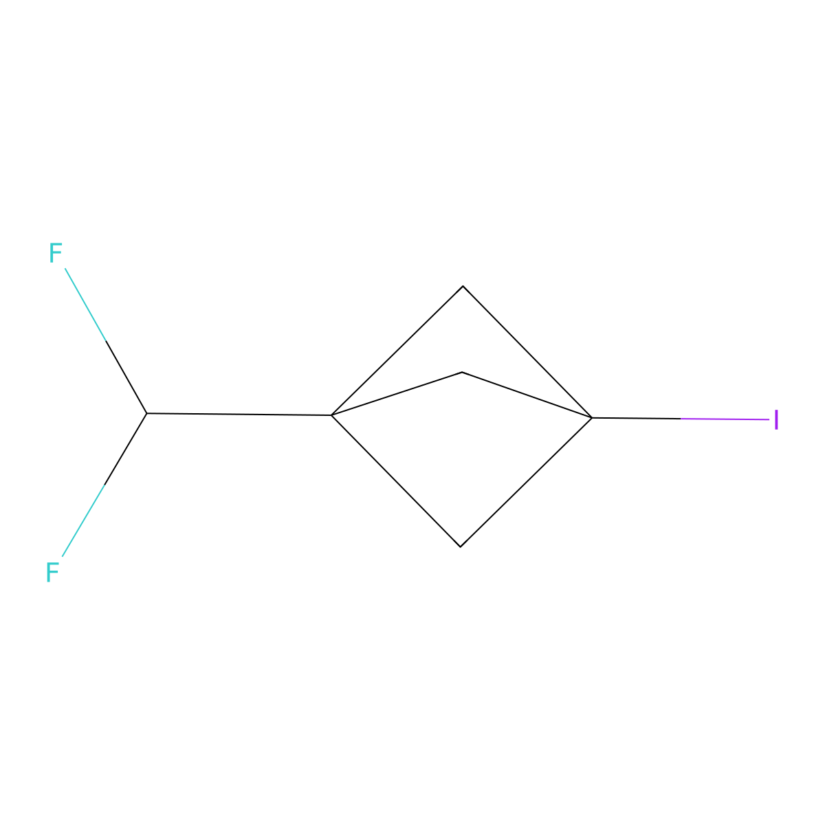 1-(Difluoromethyl)-3-iodobicyclo[1.1.1]pentane molecular structure, CAS 2363075-15-2