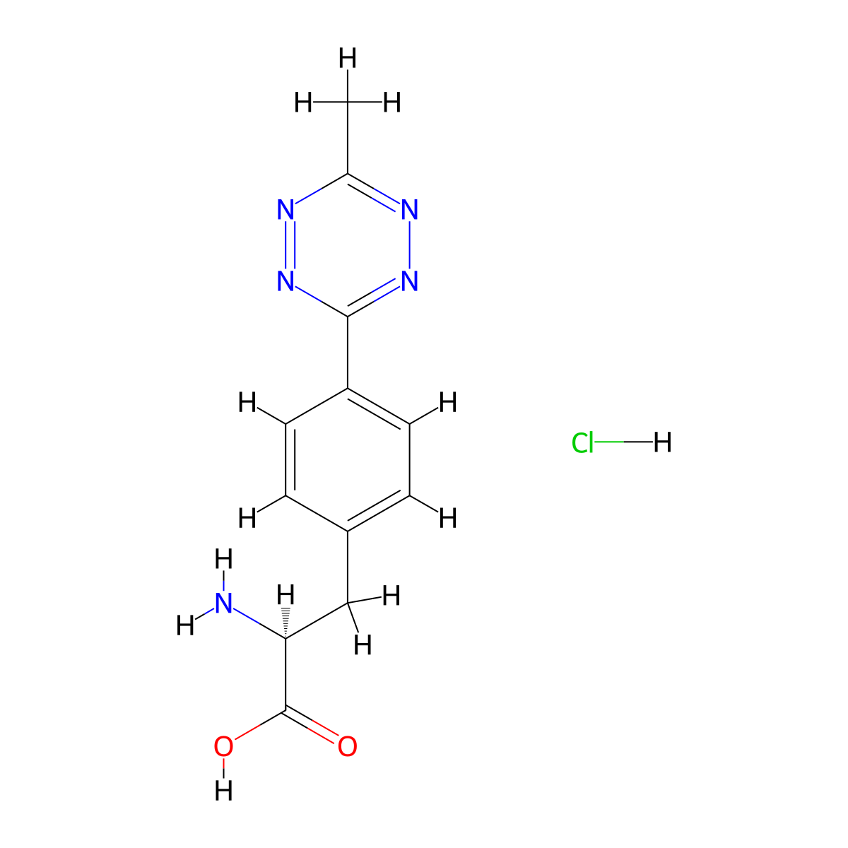 4-(6-Methyl-1,2,4,5-tetrazin-3-YL)-L-phenylalanine hydrochloride molecular structure, CAS 2363129-95-5