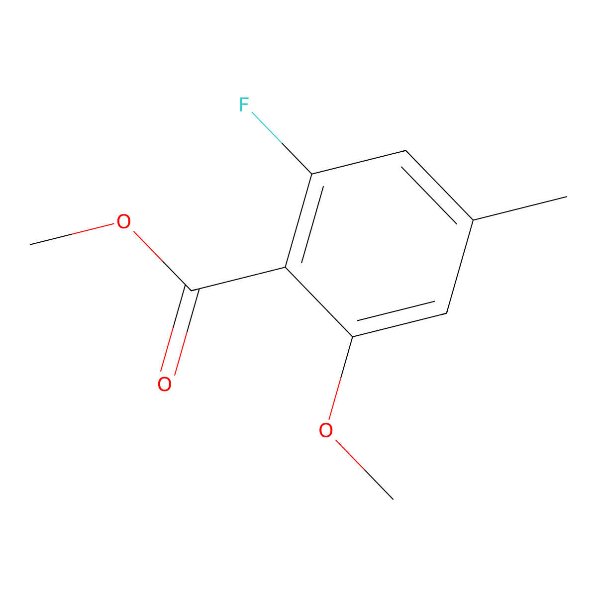 Methyl 2-fluoro-6-methoxy-4-methylbenzoate molecular structure, CAS 2363154-96-3