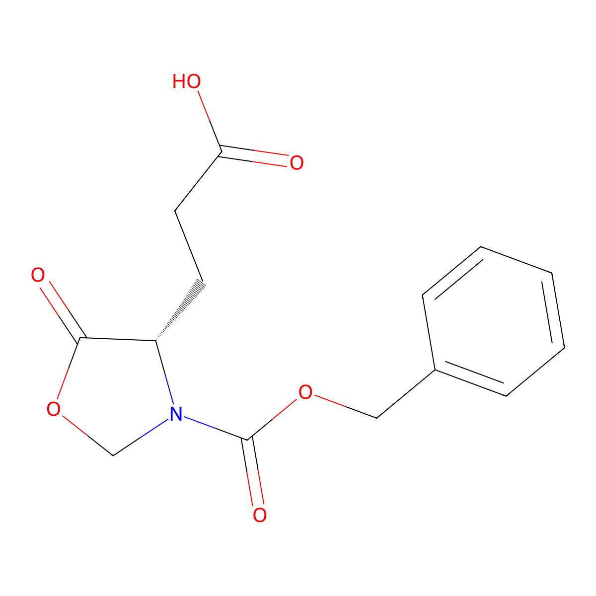 (S)-(+)-3-(Benzyloxycarbonyl)-5-oxo-4-oxazolidinepropionic acid molecular structure, CAS 23632-67-9