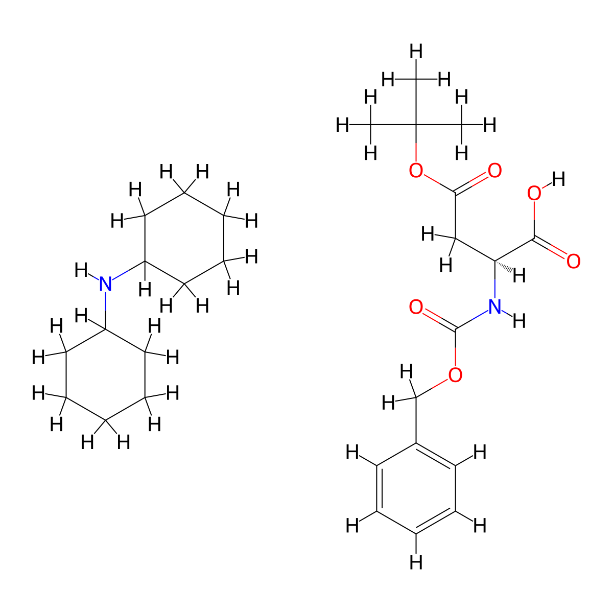Z-Asp(otbu)-oh dcha molecular structure, CAS 23632-70-4