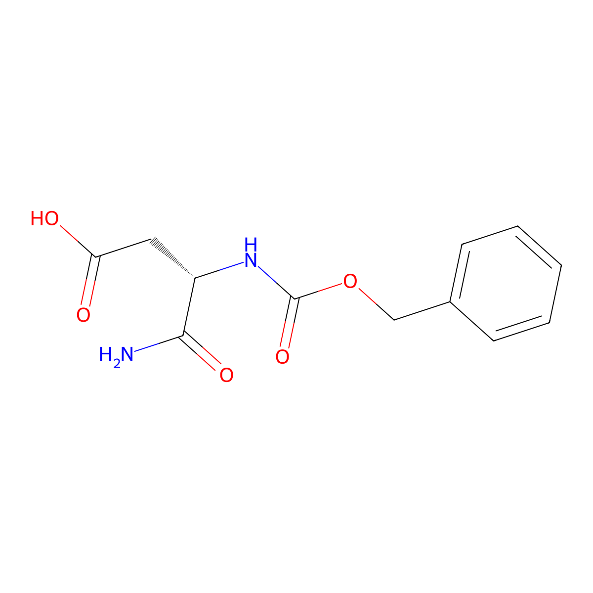 (3S)-4-Amino-4-oxo-3-(((phenylmethoxy)carbonyl)amino)butanoic acid molecular structure, CAS 23632-73-7