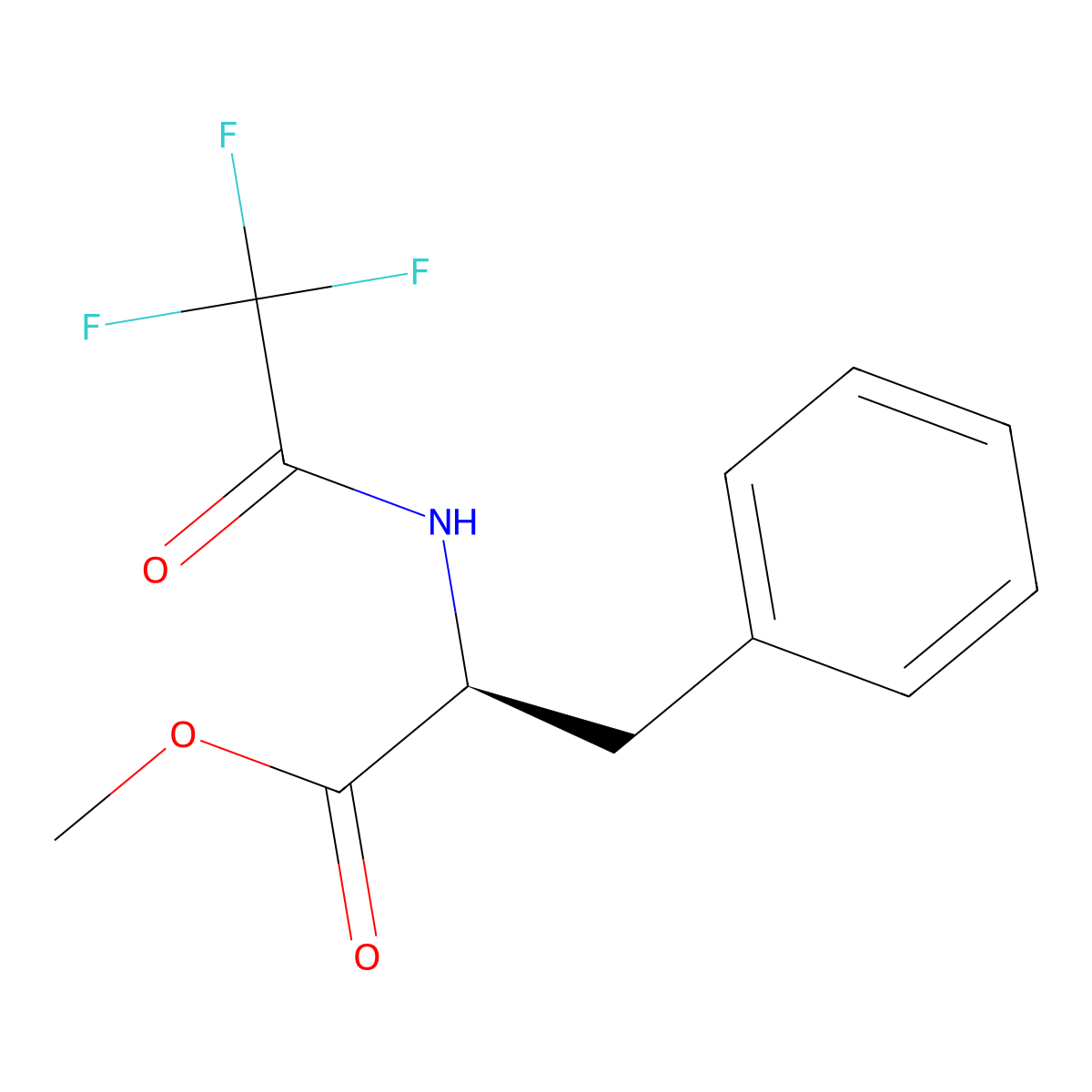 L-Phenylalanine, N-(trifluoroacetyl)-, methyl ester molecular structure, CAS 23635-30-5