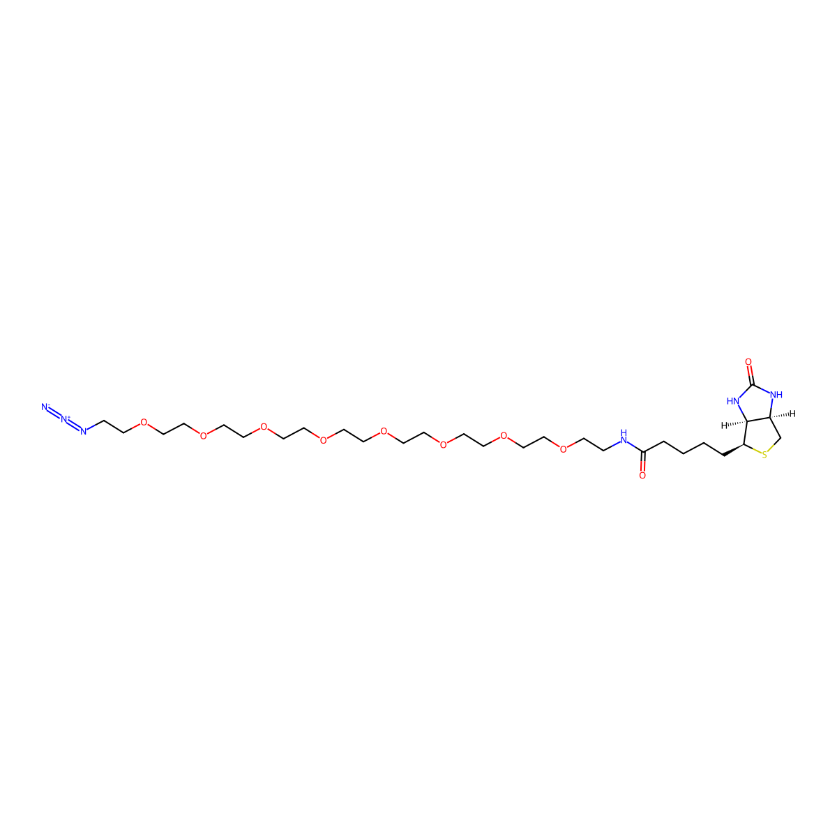 Biotin-PEG8-azide molecular structure, CAS 2363756-34-5