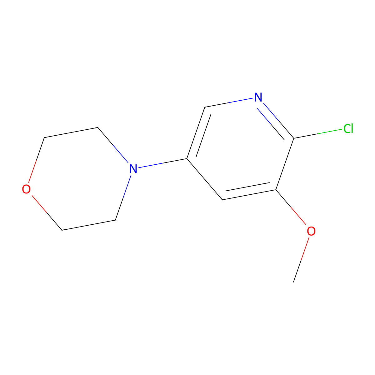 4-(6-Chloro-5-methoxy-3-pyridyl)morpholine molecular structure, CAS 2363768-85-6