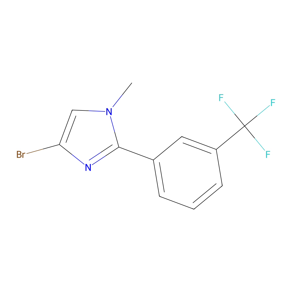 4-bromo-1-methyl-2-(3-(trifluoromethyl)phenyl)-1H-imidazole molecular structure, CAS 2363779-76-2