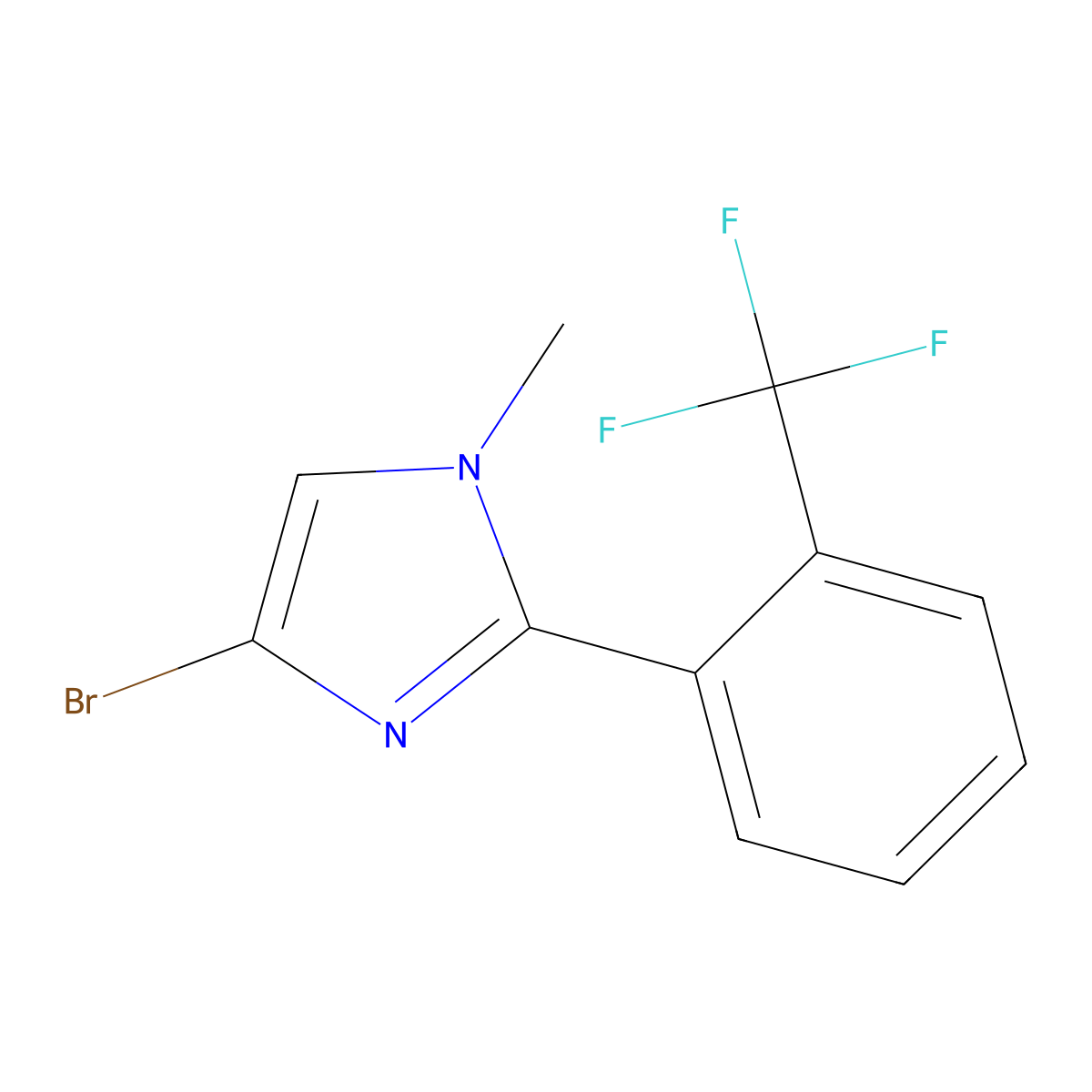 4-bromo-1-methyl-2-(2-(trifluoromethyl)phenyl)-1H-imidazole molecular structure, CAS 2363780-23-6