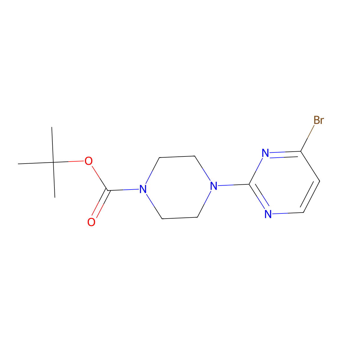 Tert-butyl 4-(4-bromopyrimidin-2-yl)piperazine-1-carboxylate molecular structure, CAS 2363781-60-4