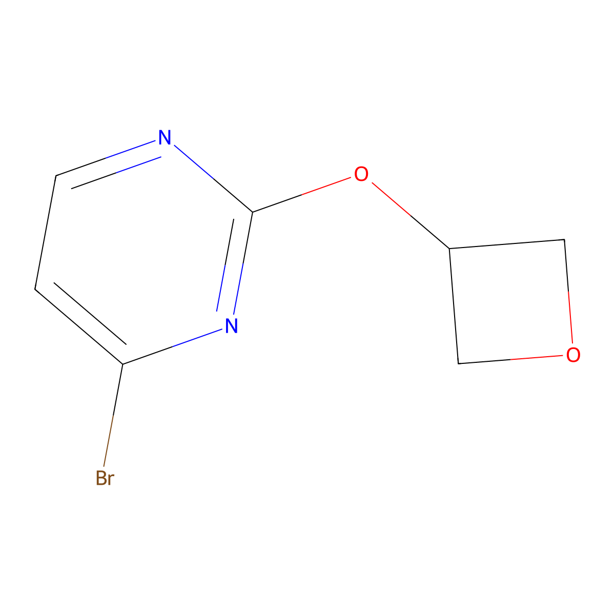 4-Bromo-2-(oxetan-3-yloxy)pyrimidine molecular structure, CAS 2363781-79-5
