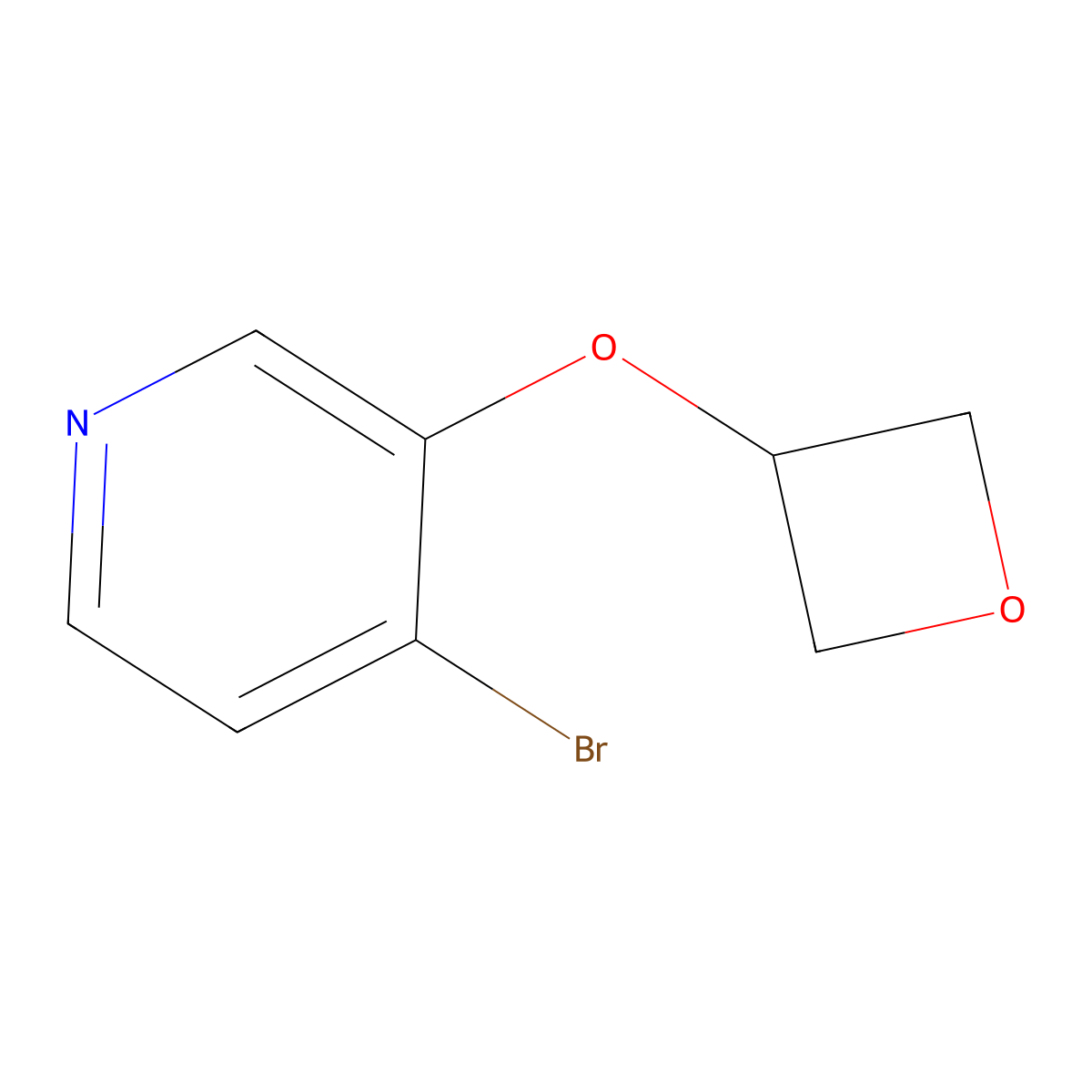 4-Bromo-3-(oxetan-3-yloxy)pyridine molecular structure, CAS 2363782-21-0
