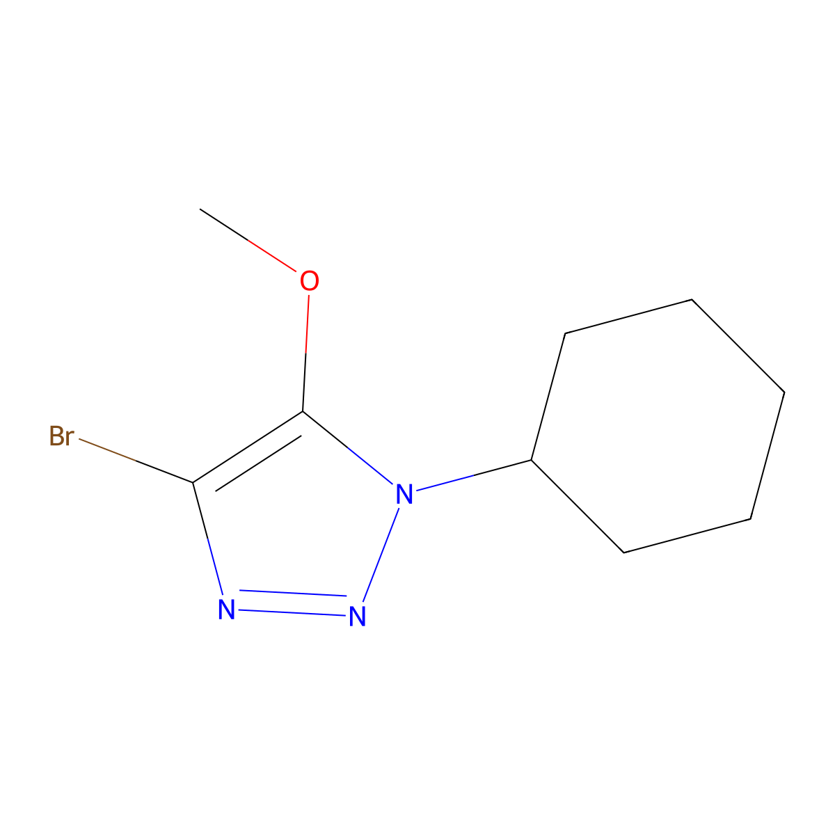 4-bromo-1-cyclohexyl-5-methoxy-1H-1,2,3-triazole molecular structure, CAS 2363782-34-5