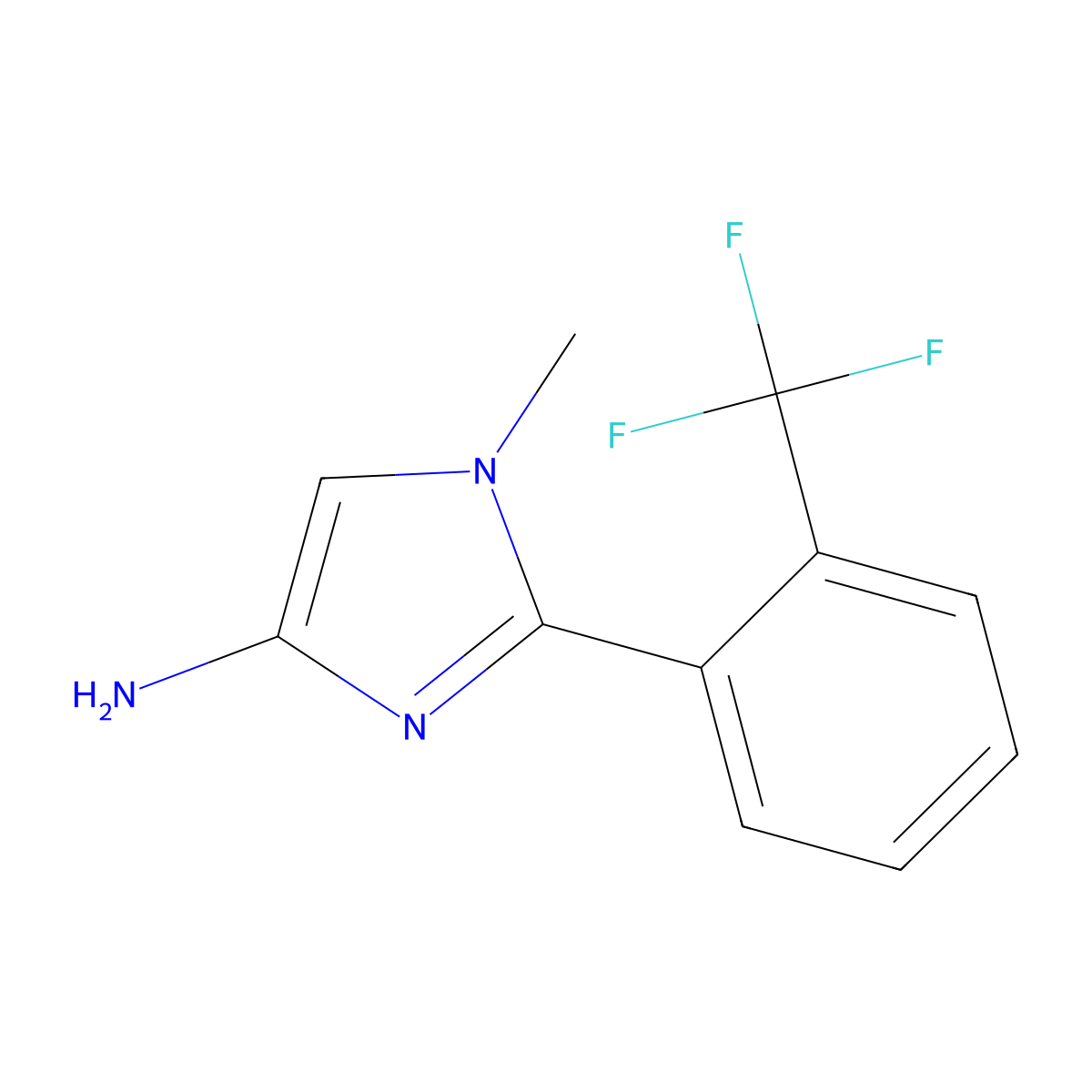 1-methyl-2-(2-(trifluoromethyl)phenyl)-1H-imidazol-4-amine molecular structure, CAS 2363782-47-0