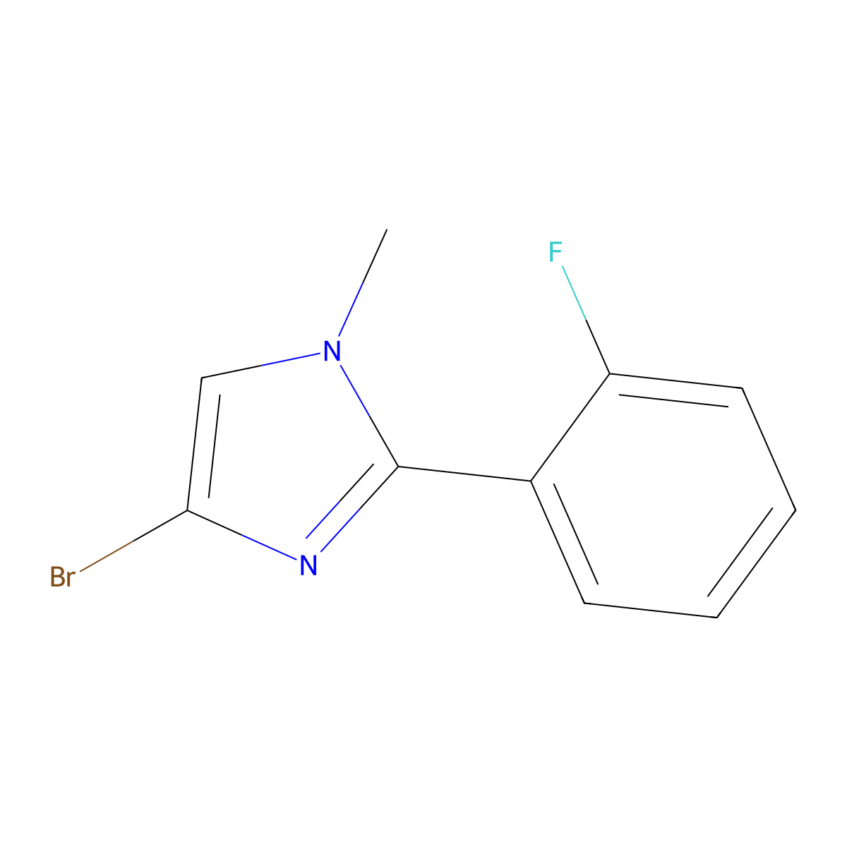 4-bromo-2-(2-fluorophenyl)-1-methyl-1H-imidazole molecular structure, CAS 2363782-59-4