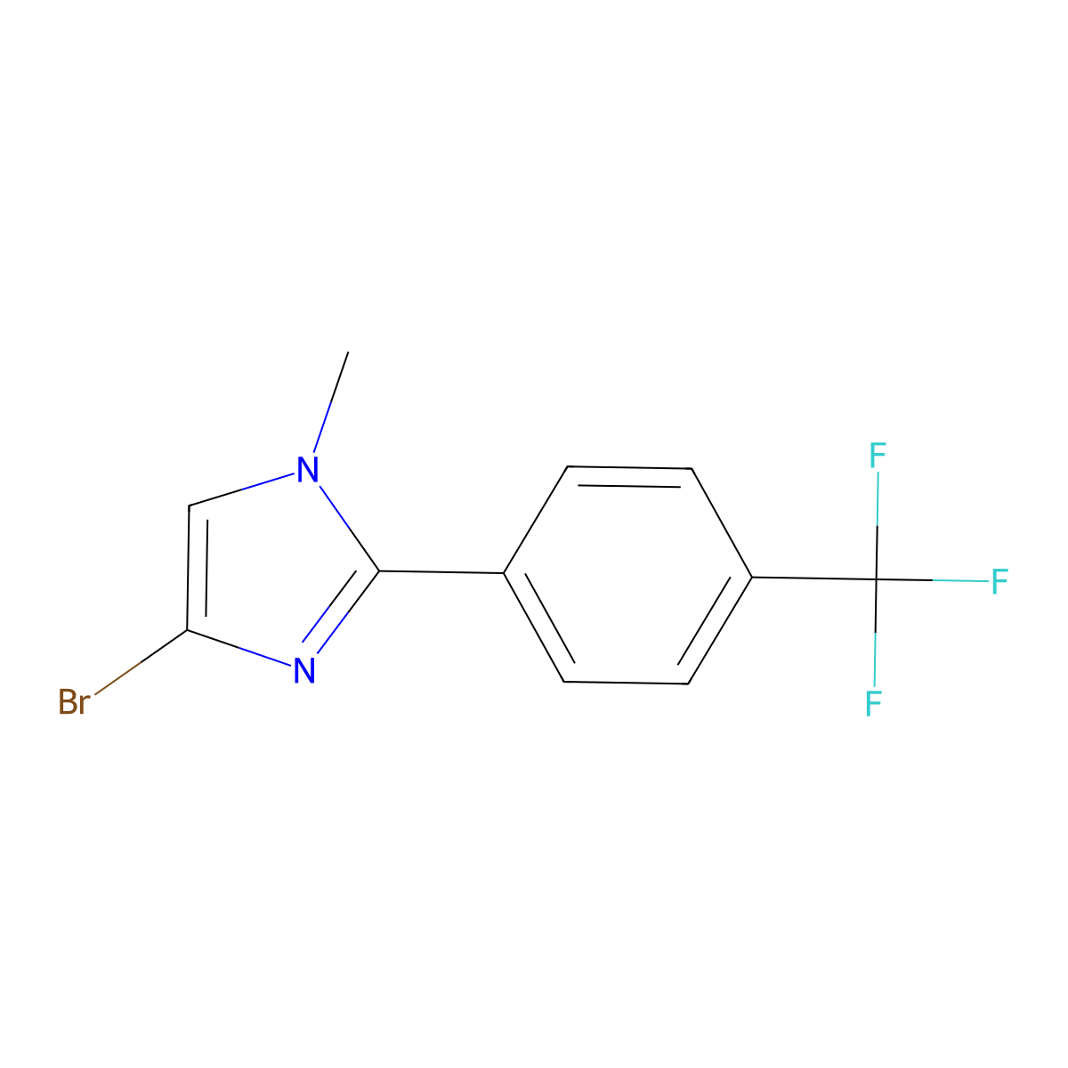 4-bromo-1-methyl-2-(4-(trifluoromethyl)phenyl)-1H-imidazole molecular structure, CAS 2363782-61-8