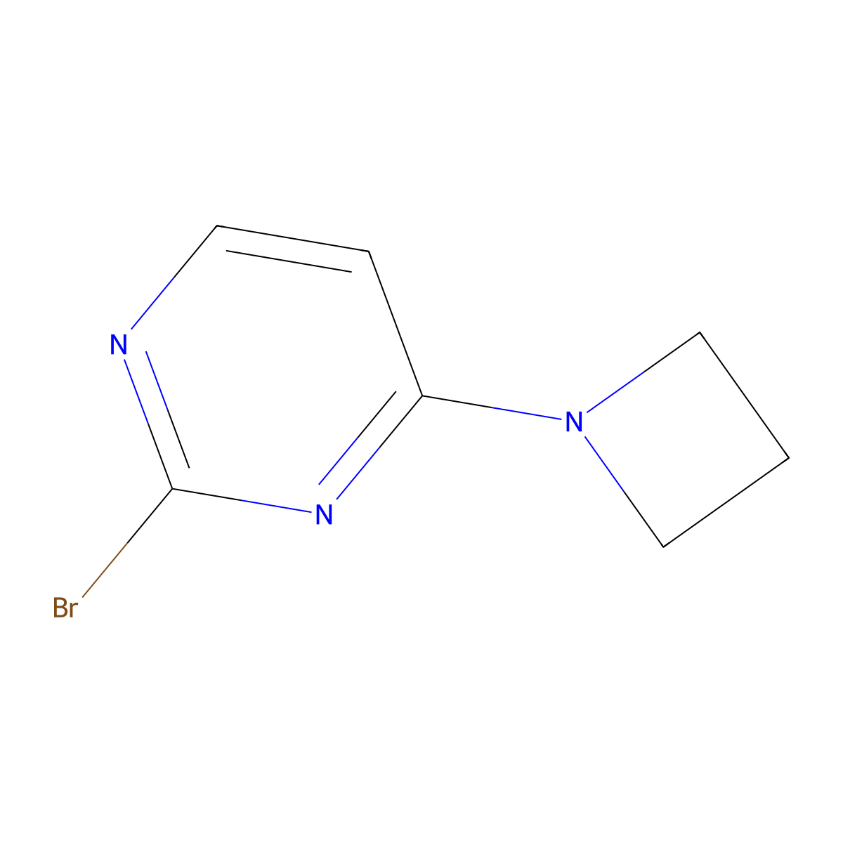 4-(Azetidin-1-yl)-2-bromopyrimidine molecular structure, CAS 2363785-84-4