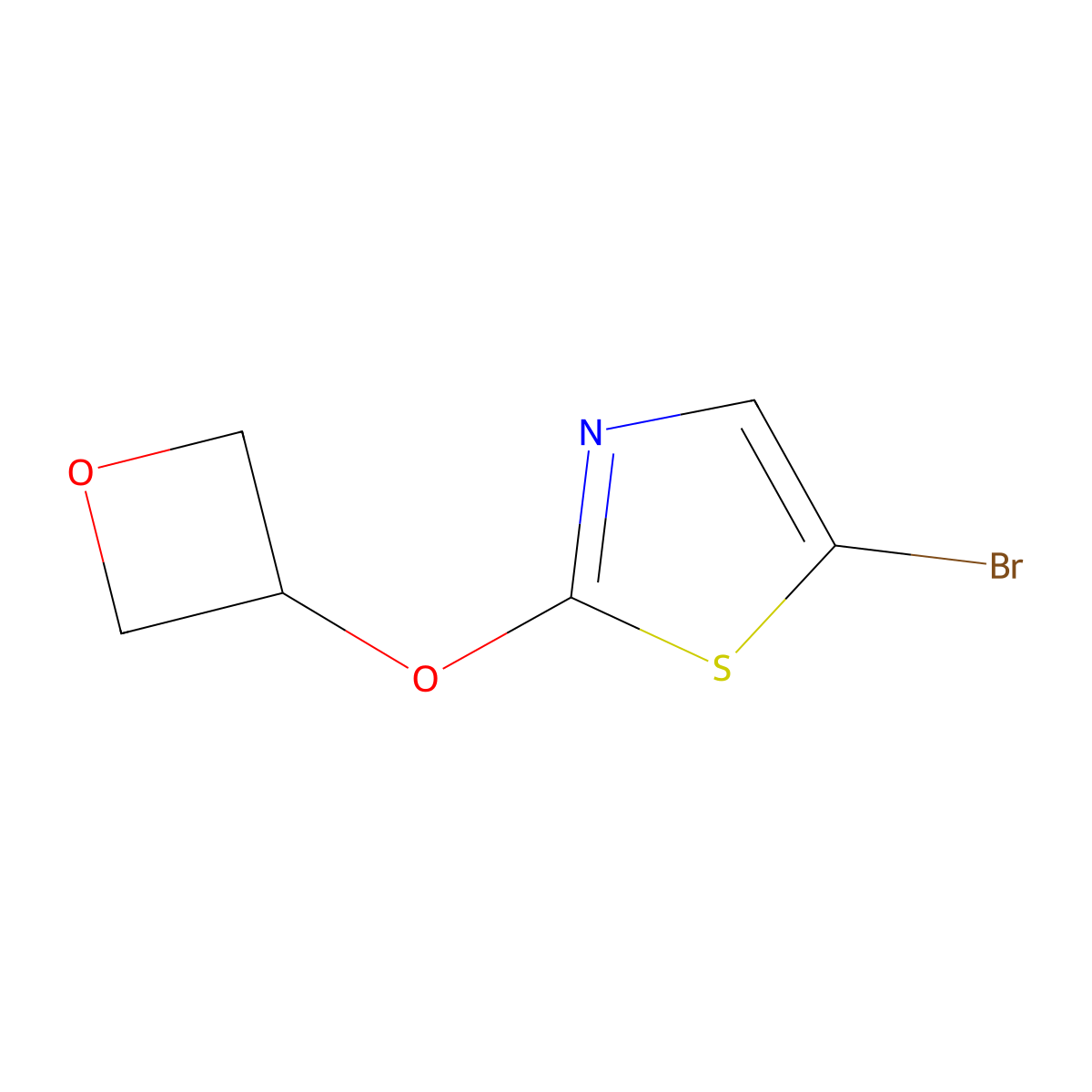 5-Bromo-2-(oxetan-3-yloxy)thiazole molecular structure, CAS 2363787-30-6