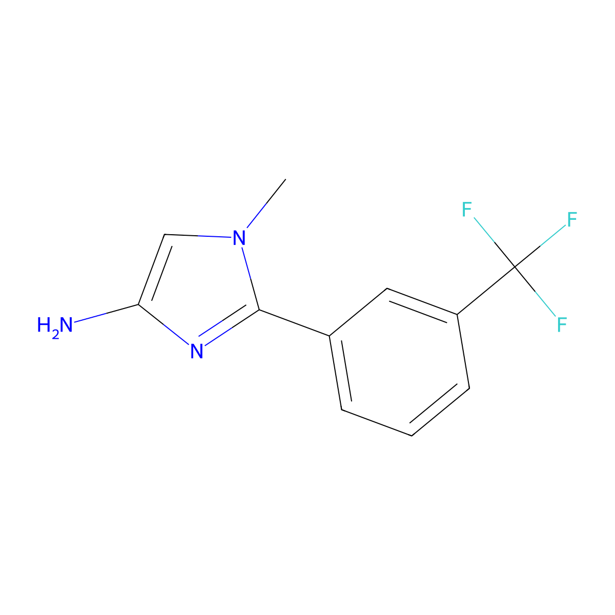1-methyl-2-(3-(trifluoromethyl)phenyl)-1H-imidazol-4-amine molecular structure, CAS 2363787-73-7