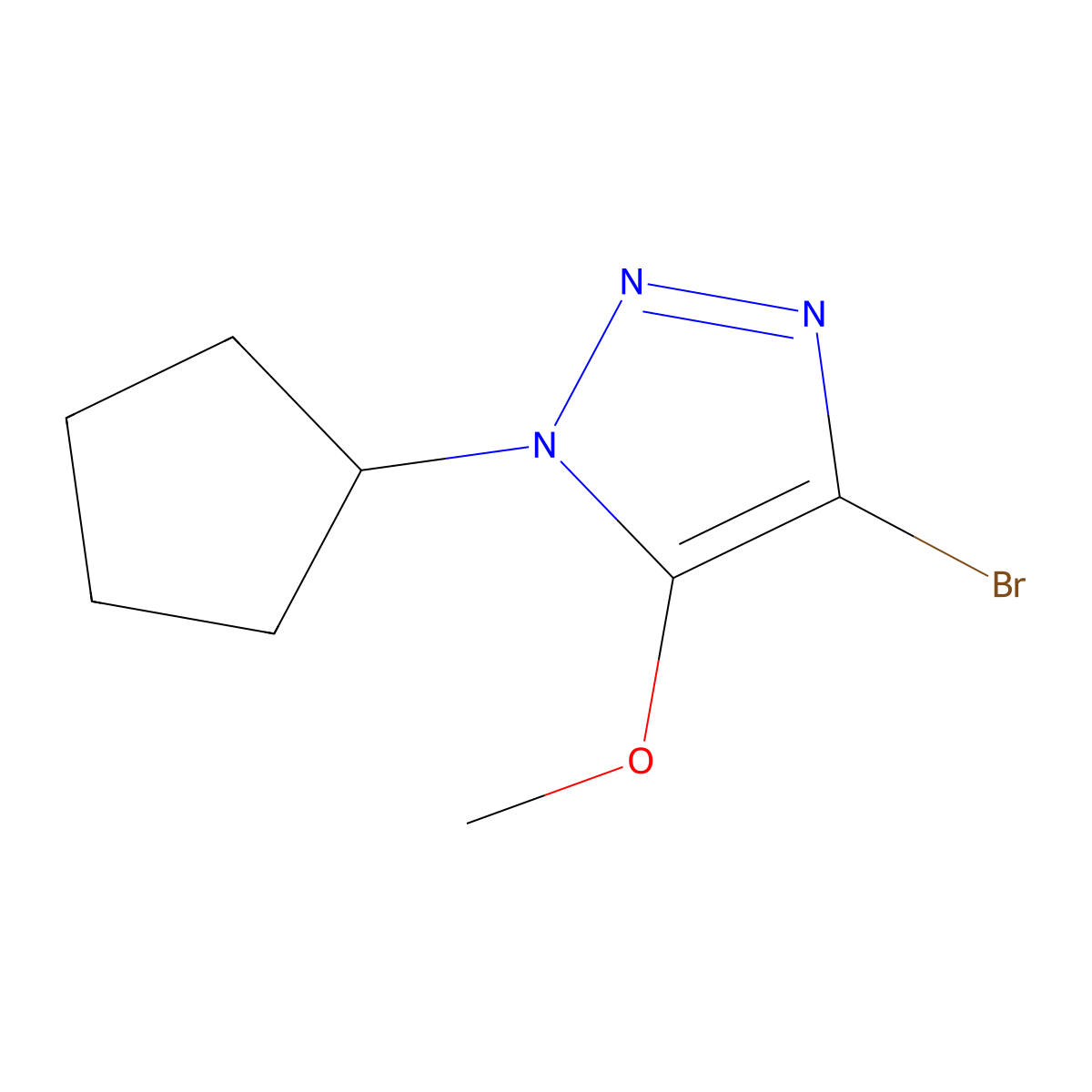 4-bromo-1-cyclopentyl-5-methoxy-1H-1,2,3-triazole molecular structure, CAS 2363787-88-4