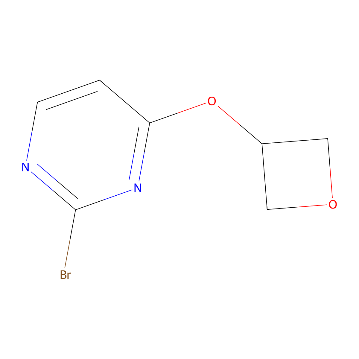 2-Bromo-4-(oxetan-3-yloxy)pyrimidine molecular structure, CAS 2363789-94-8