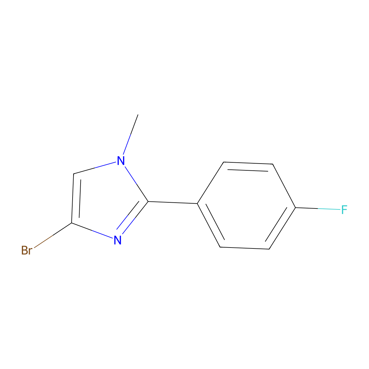 4-bromo-2-(4-fluorophenyl)-1-methyl-1H-imidazole molecular structure, CAS 2363789-96-0