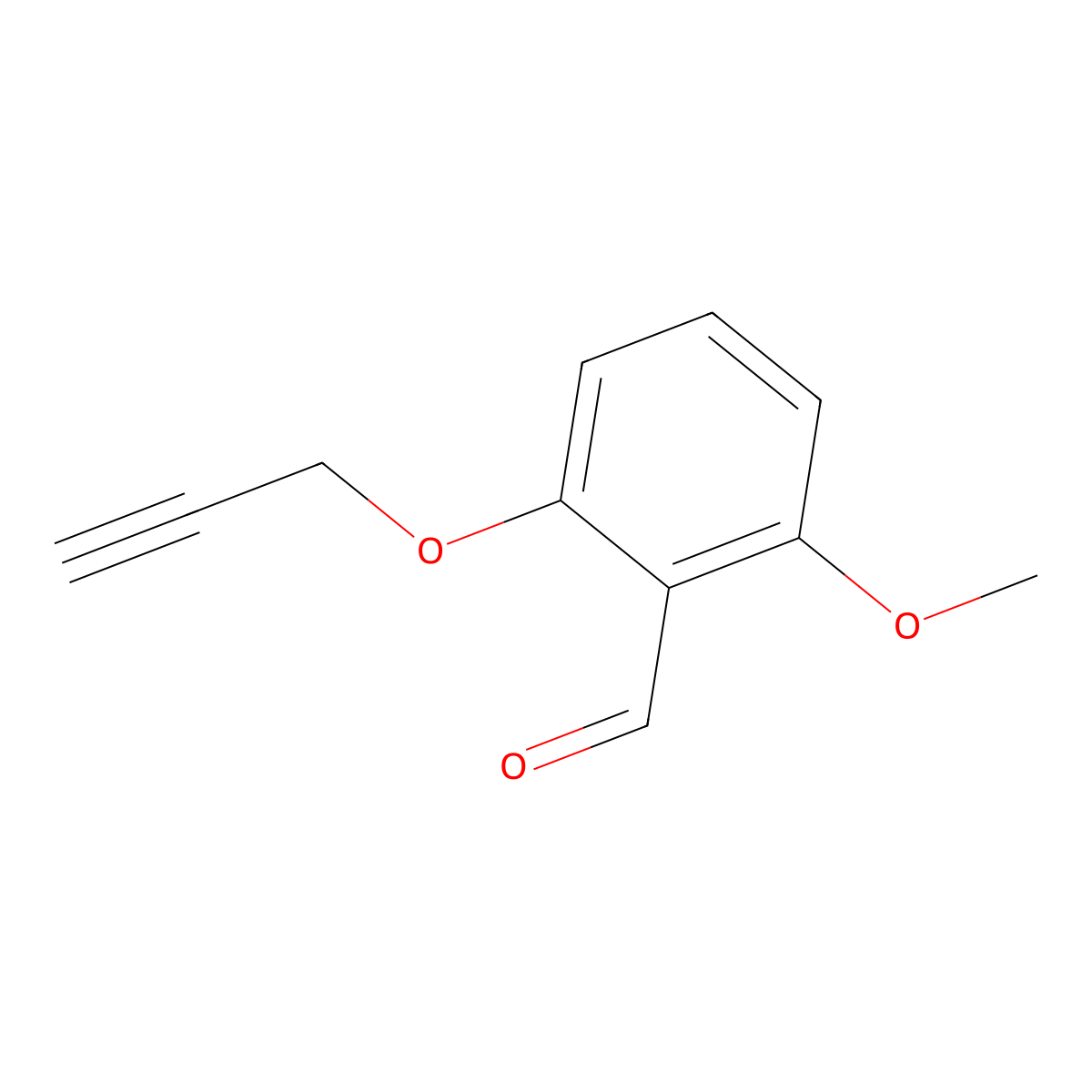 2-Methoxy-6-(prop-2-yn-1-yloxy)benzaldehyde molecular structure, CAS 236390-58-2