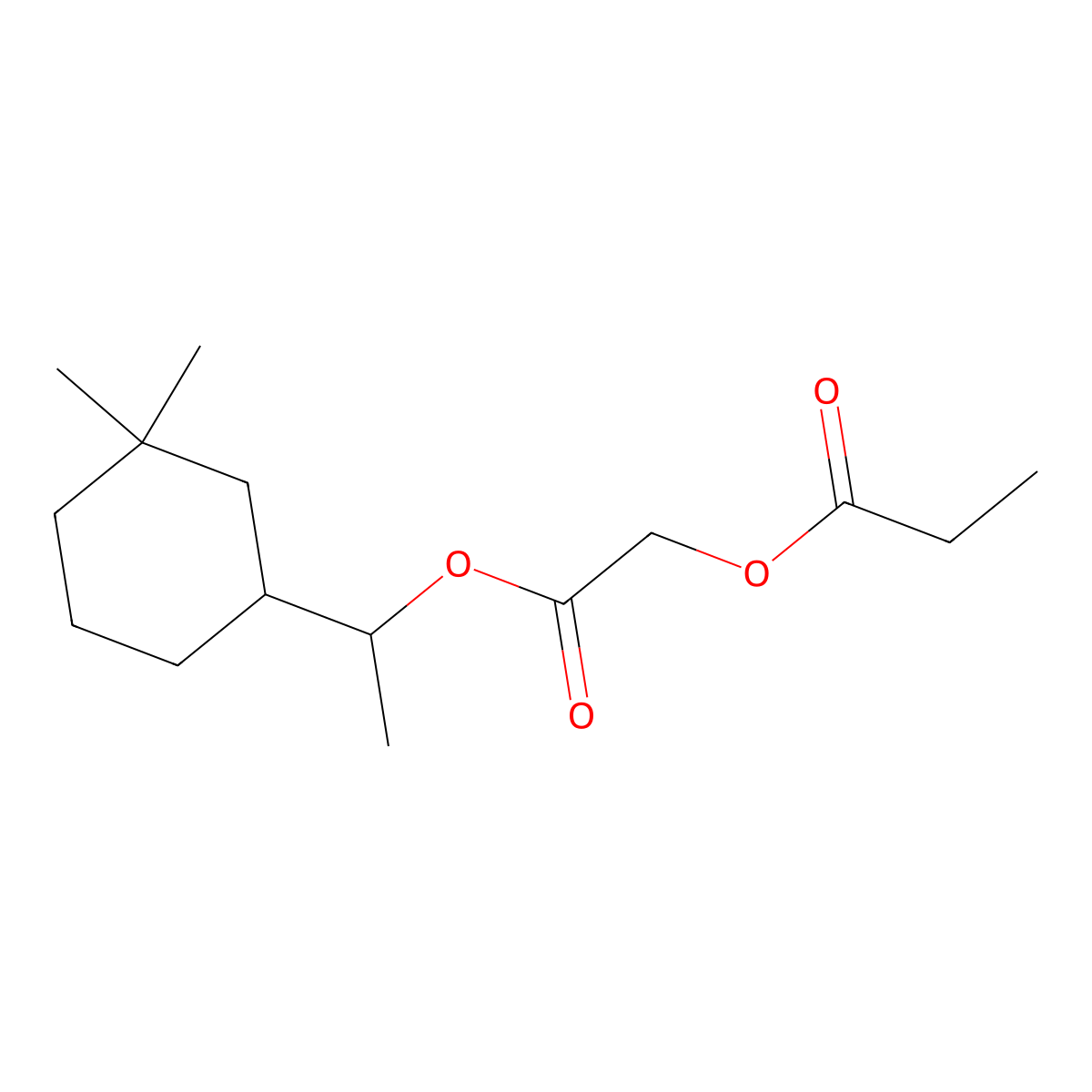 Acetic acid, 2-(1-oxopropoxy)-, 1-(3,3-dimethylcyclohexyl)ethyl ester molecular structure, CAS 236391-76-7