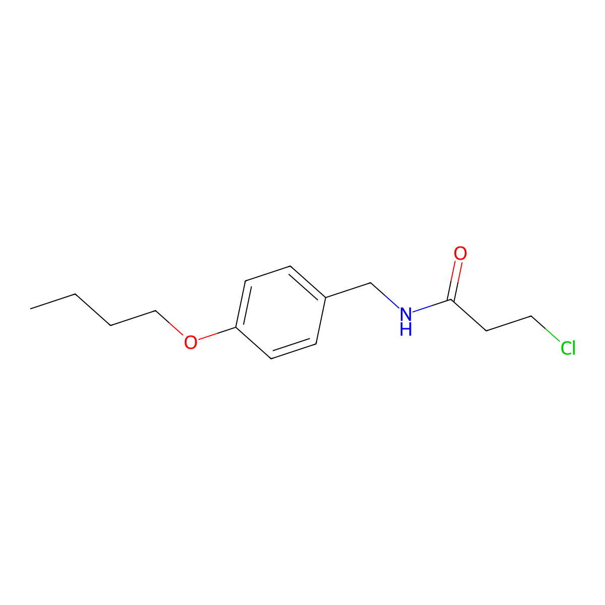 N-((4-Butoxyphenyl)methyl)-3-chloropropanamide molecular structure, CAS 2364-79-6