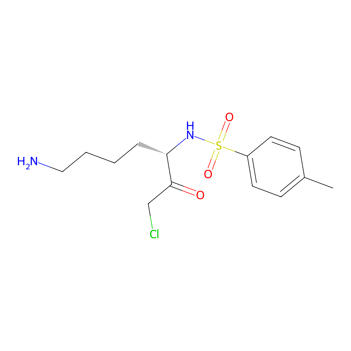 N-((1S)-5-amino-1-(chloroacetyl)pentyl)-4-methylbenzenesulfonamide molecular structure, CAS 2364-87-6