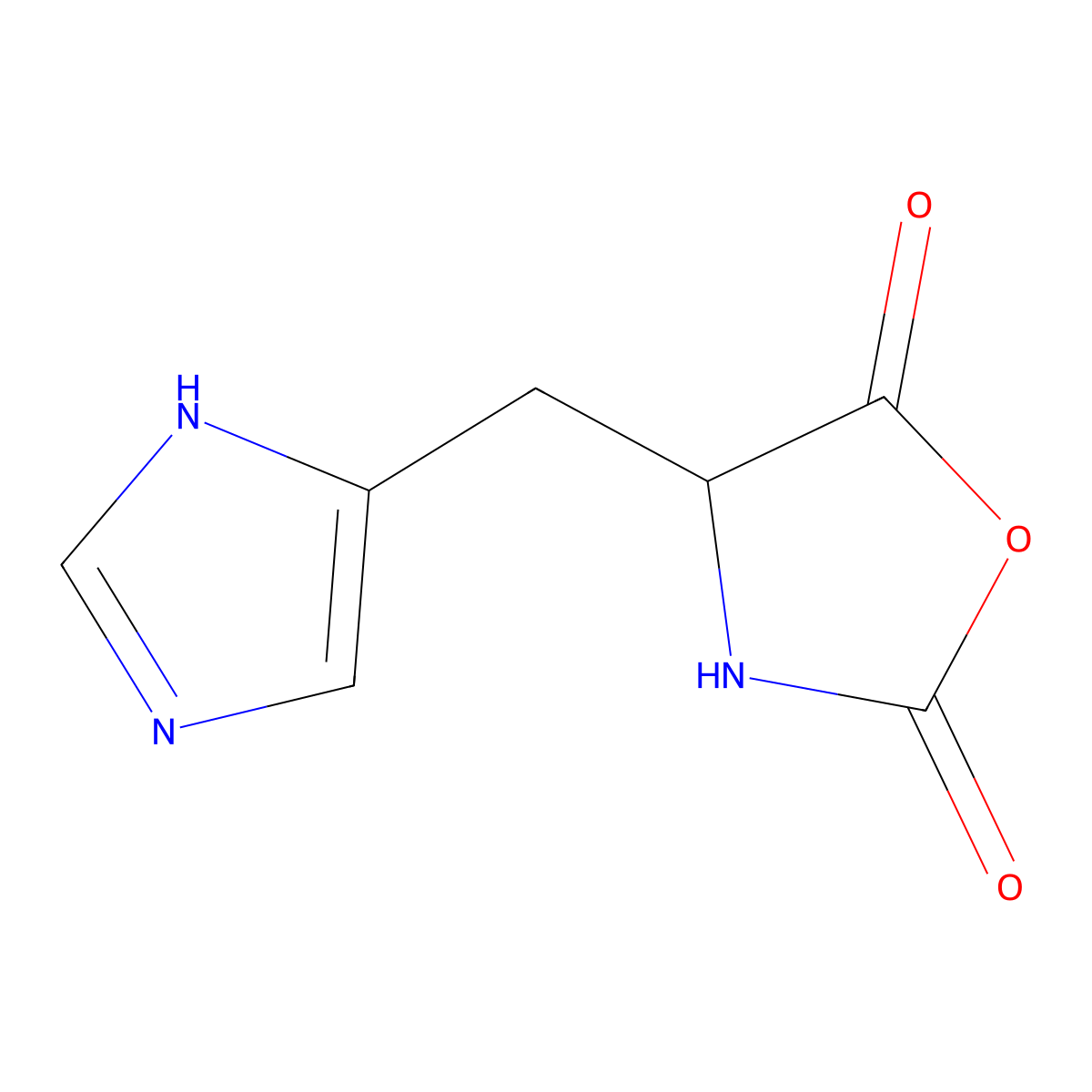 4-(1H-Imidazol-4-ylmethyl)oxazolidine-2,5-dione molecular structure, CAS 23640-03-1